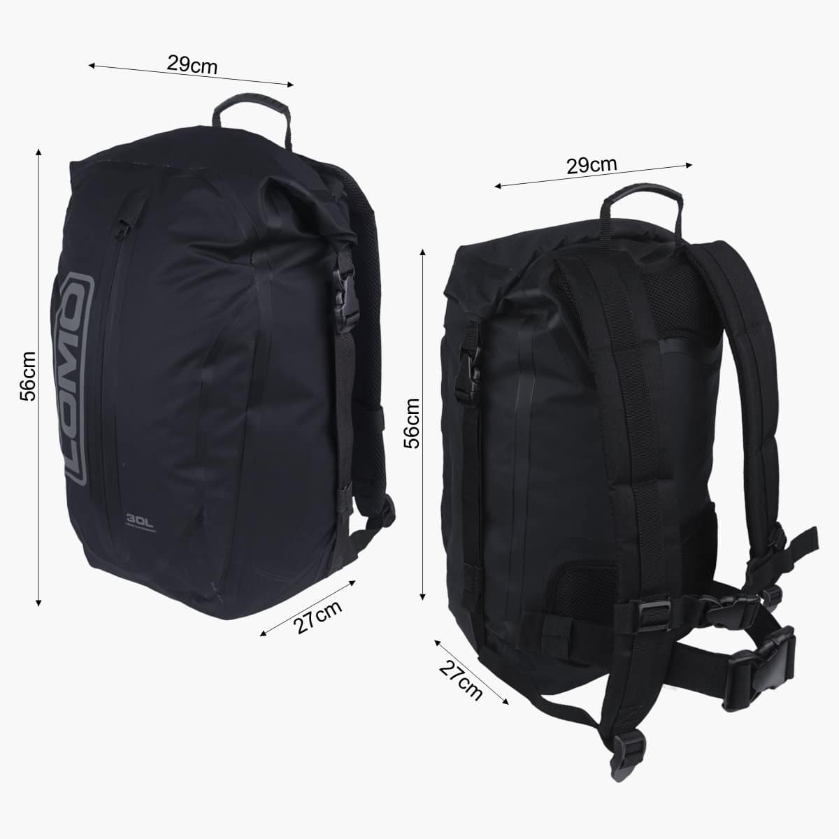 Zaino impermeabile Drybag da 30 L - Zaino nero - immagine 6