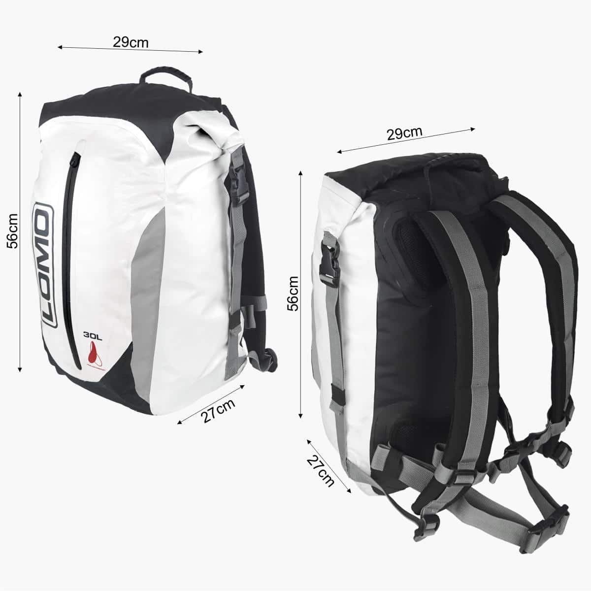 30L Drybag Daysack - White Rucksack - Image 12